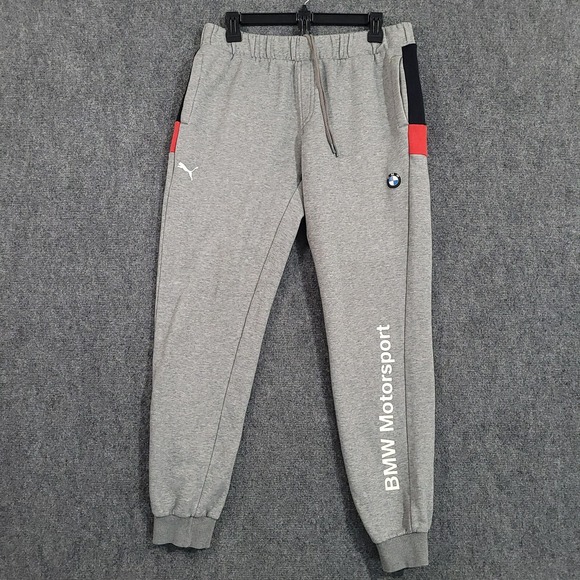 PUMA‎ BMW MOTORSPORT SWEATPANTS Size Large Gray Jogger - Picture 1 of 13